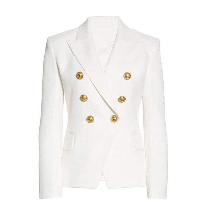 Damen Elegante Doppelreihige Blazerjacke mit goldenen Knöpfen Drune