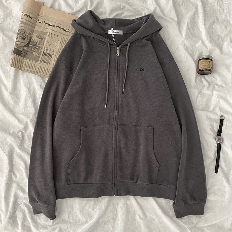 Damen lässiger Kapuzenpullover mit durchgehendem Reißverschluss und praktischen Eingrifftaschen Drune