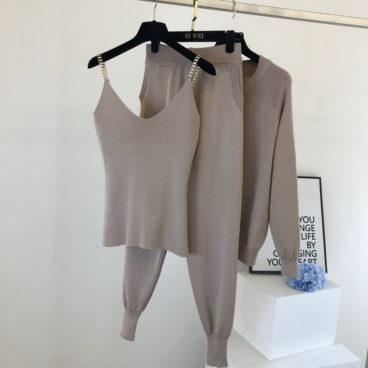 Damen sportliches Freizeit-Loungewear-Set mit Reißverschluss Drune