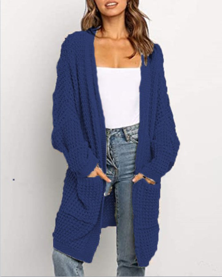 Damen Grobstrick Cardigan mit offenen Taschen und lässigem Schnitt Drune