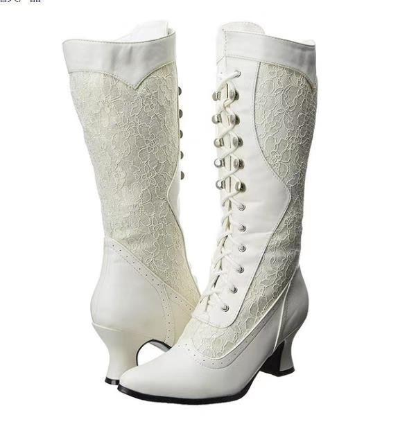 Vintage-Inspirierte Damen Stiefeletten Drune