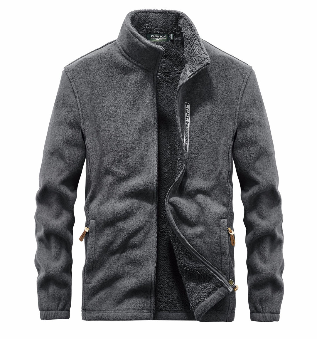 Herren thermoregulierende Fleece‑Blousonjacke mit Sherpa‑Innenfutter und Stehkragen Drune