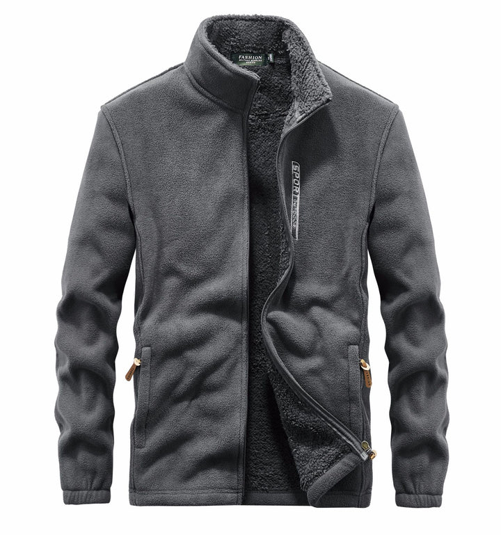 Herren thermoregulierende Fleece‑Blousonjacke mit Sherpa‑Innenfutter und Stehkragen Drune