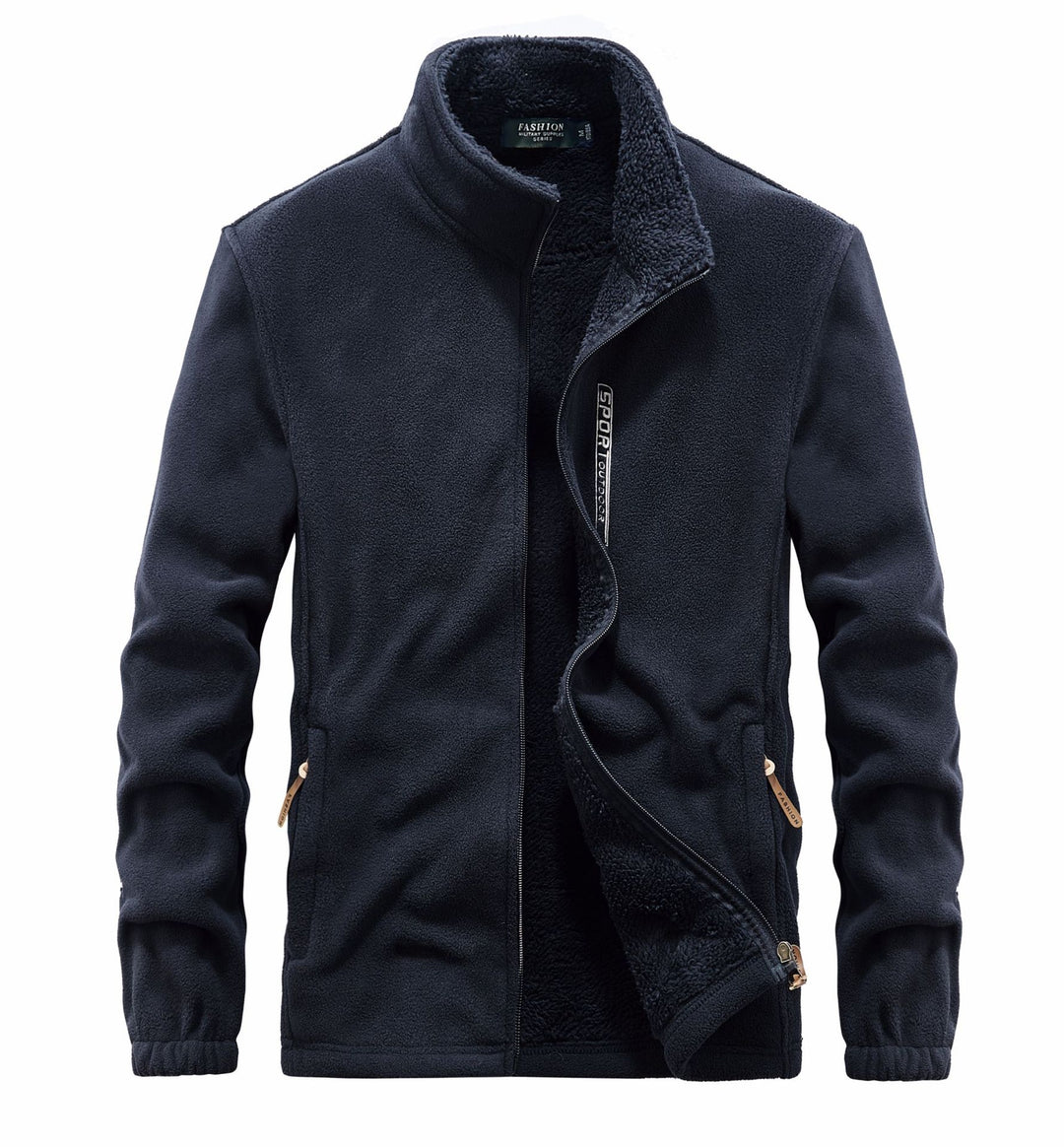 Herren thermoregulierende Fleece‑Blousonjacke mit Sherpa‑Innenfutter und Stehkragen Drune