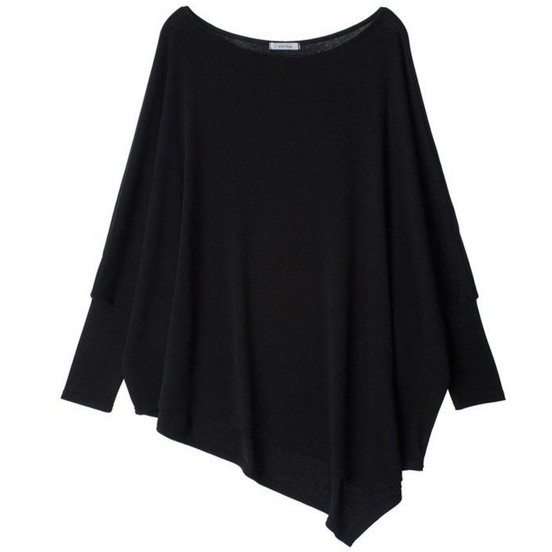 Damen Oversize-Tunika mit asymmetrischem Saum und langen Ärmeln Drune