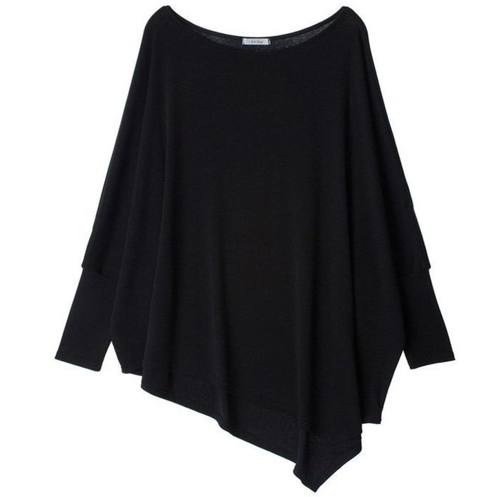 Damen Oversize-Tunika mit asymmetrischem Saum und langen Ärmeln Drune