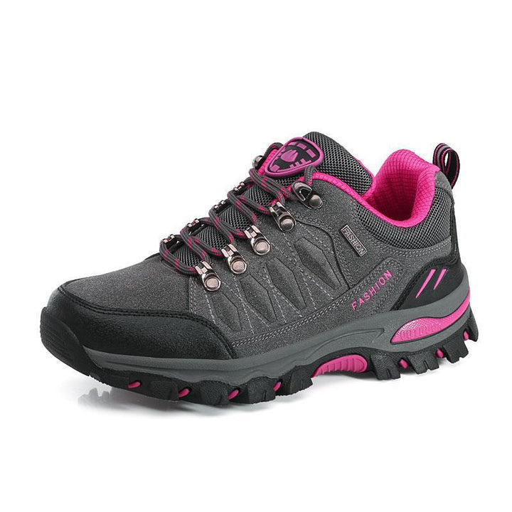 Damen nan atmungsaktiver Low-Cut-Trekkingschuh mit Metallösen, verstärkter Zehenkappe und griffiger Multiterrain-Sohle Drune