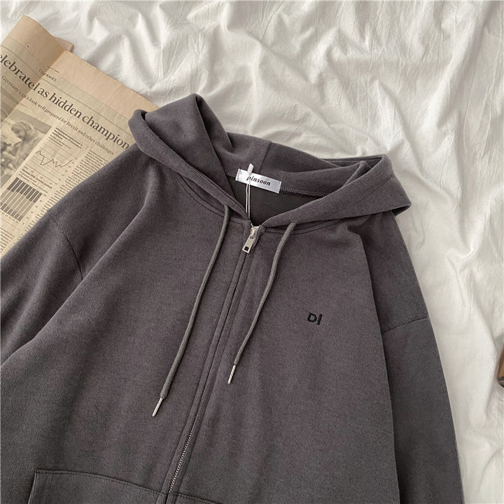 Damen lässiger Kapuzenpullover mit durchgehendem Reißverschluss und praktischen Eingrifftaschen Drune