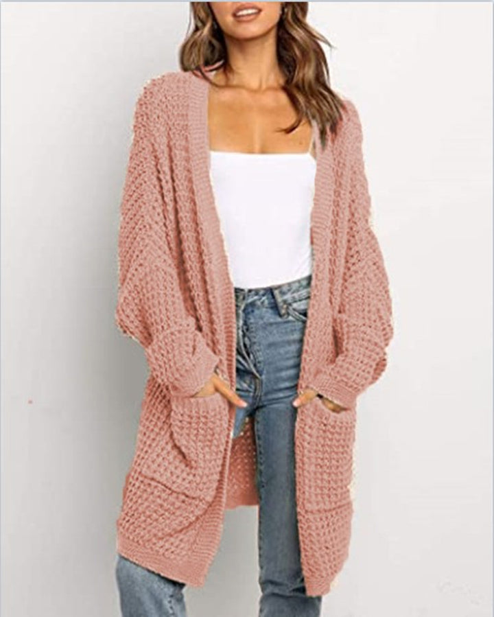 Damen Grobstrick Cardigan mit offenen Taschen und lässigem Schnitt Drune