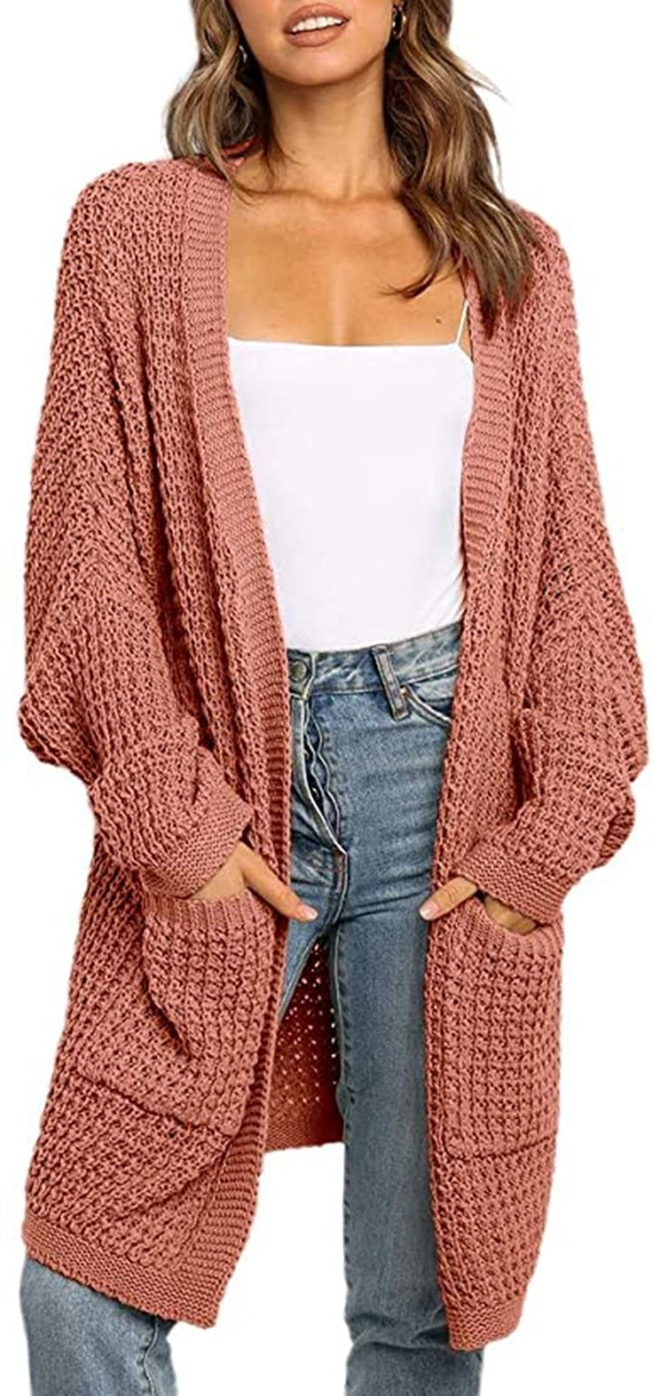 Damen Grobstrick Cardigan mit offenen Taschen und lässigem Schnitt Drune