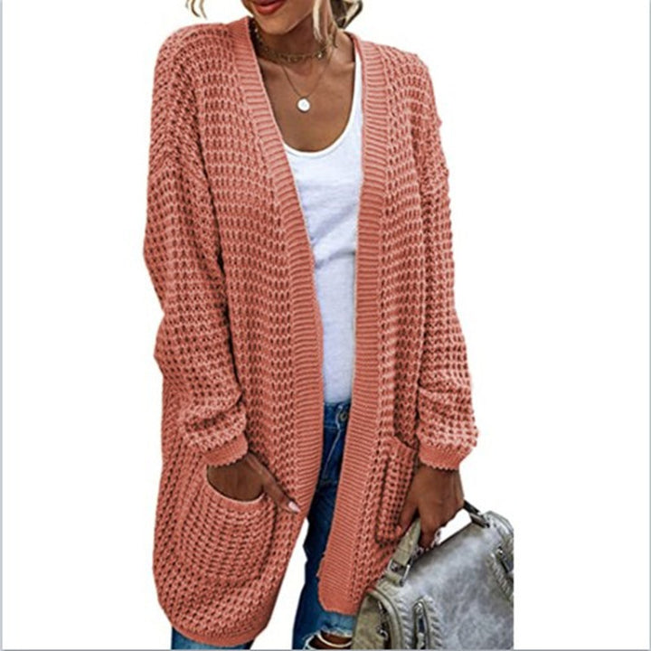 Damen Grobstrick Cardigan mit lässiger Silhouette und offenen Taschen Drune