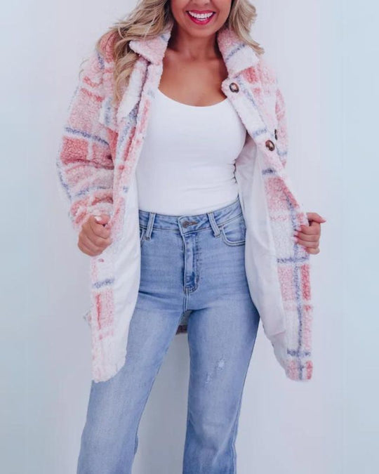 Drune | Karierte Jacke Knopf Vorderseite