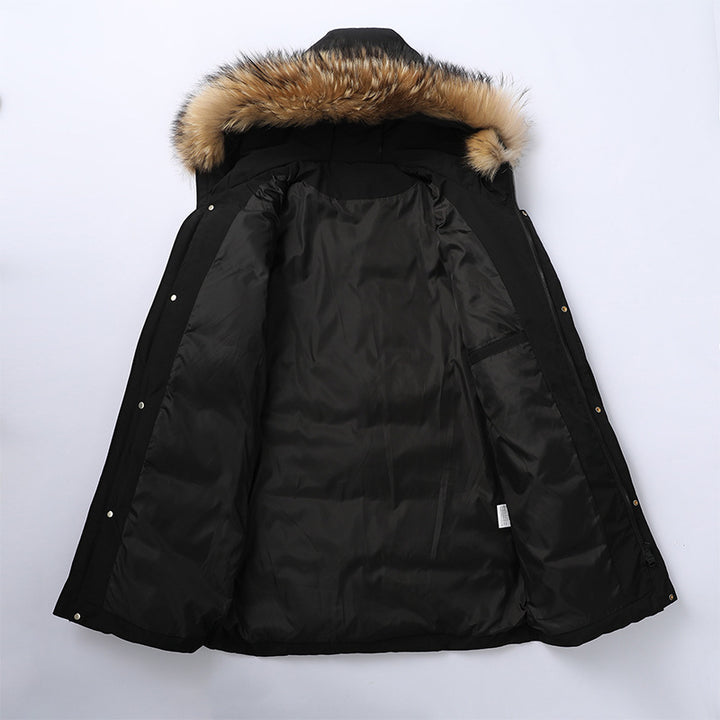 Herren Wasserdichte Winterparka mit abnehmbarer Kunstfellkapuze und Thermoisolierung Drune