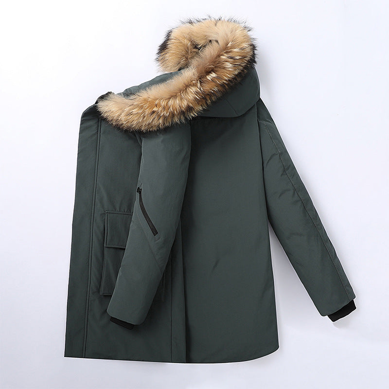 Herren Wasserdichte Winterparka mit abnehmbarer Kunstfellkapuze und Thermoisolierung Drune