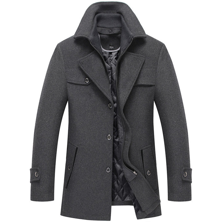Herren Wollmix-Kurzmantel mit herausnehmbarer gesteppter Innenjacke und verdecktem Zwei-Wege-Reißverschluss Drune