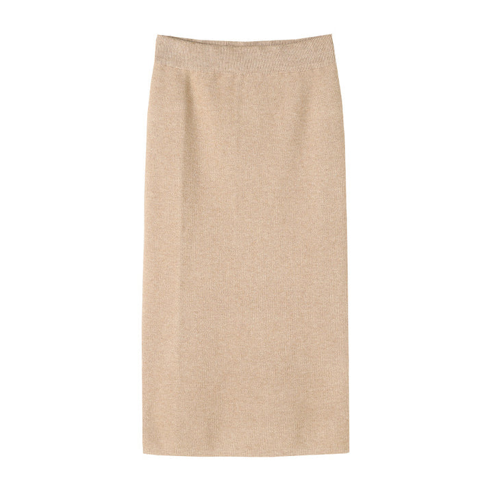 Damen Elegante und figurbetonte StrickMidi-Rock Drune