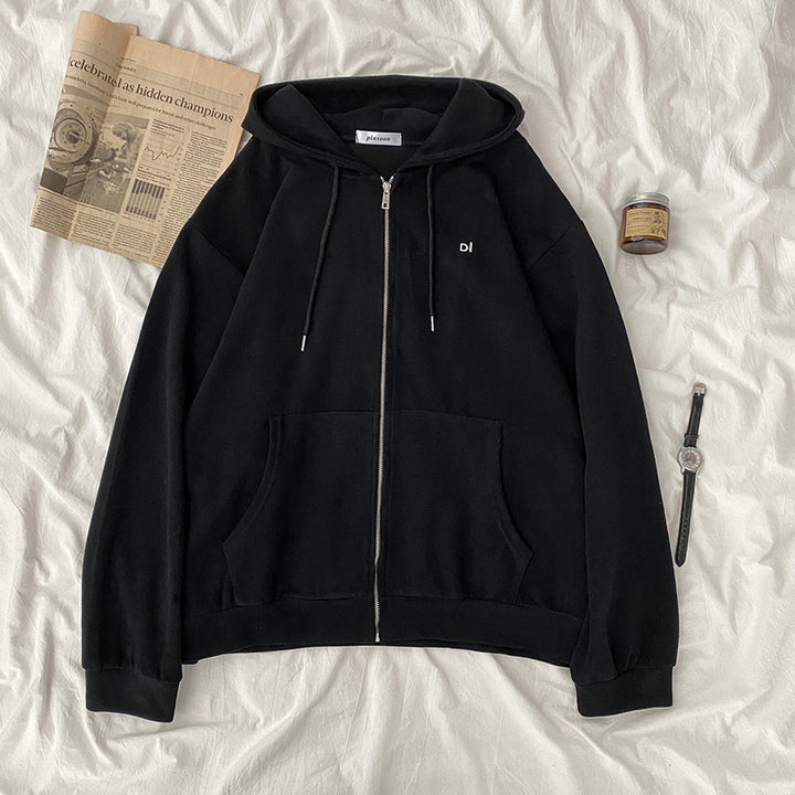 Damen lässiger Kapuzenpullover mit durchgehendem Reißverschluss und praktischen Eingrifftaschen Drune