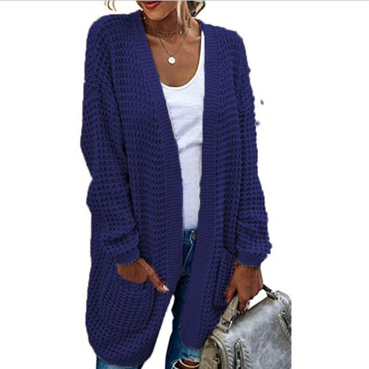 Damen Grobstrick Cardigan mit lässiger Silhouette und offenen Taschen Drune