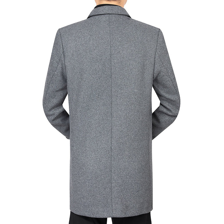 Herren Eleganter taillierter Wollmix-Mantel mit Notch-Revers und Zweiknopfverschluss Drune