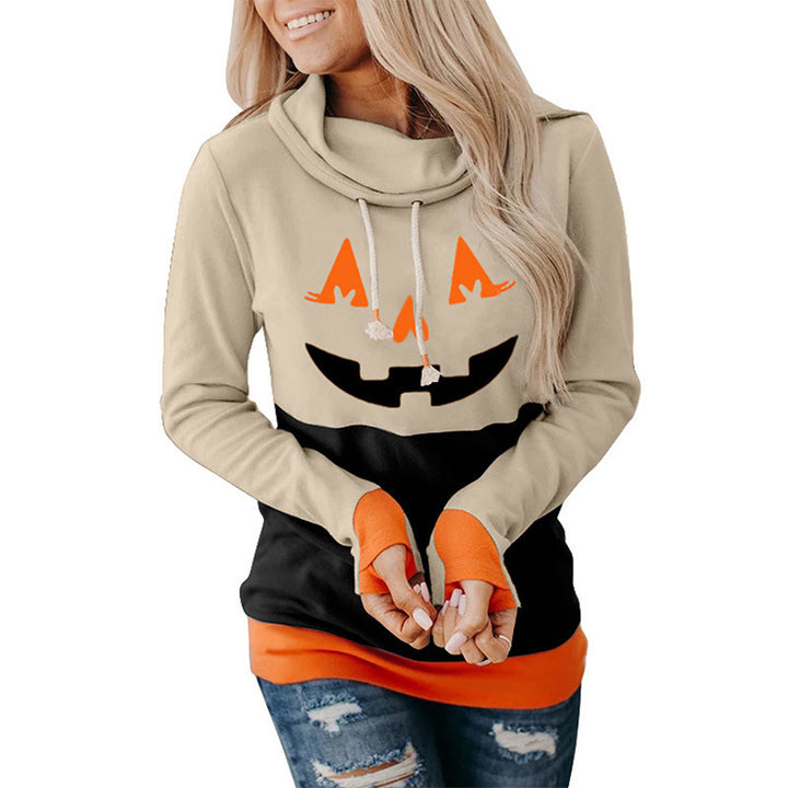 Damen Casual Kürbis Grafik Hoodie Drune