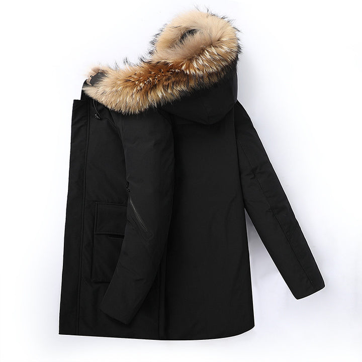 Herren Wasserdichte Winterparka mit abnehmbarer Kunstfellkapuze und Thermoisolierung Drune