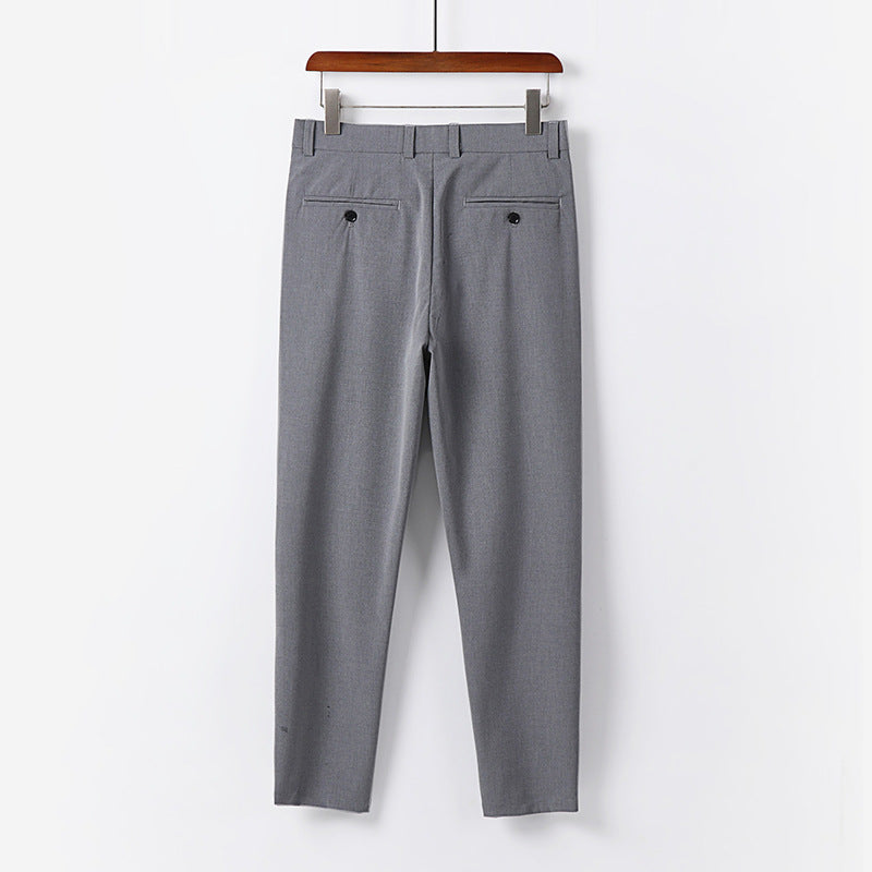 Herren Schmale Chino-Hose aus Stretch-Baumwollmix mit schmalem Bein und Bundfalten Drune
