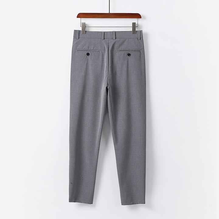 Herren Schmale Chino-Hose aus Stretch-Baumwollmix mit schmalem Bein und Bundfalten Drune