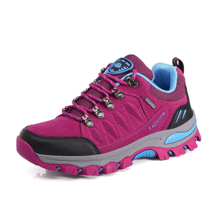 Damen nan atmungsaktiver Low-Cut-Trekkingschuh mit Metallösen, verstärkter Zehenkappe und griffiger Multiterrain-Sohle Drune
