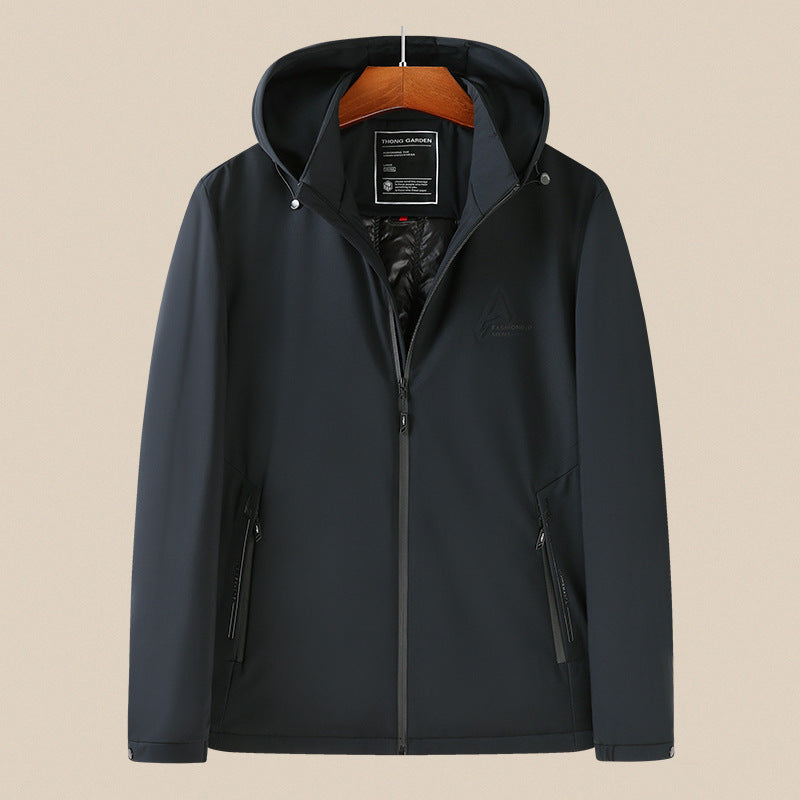 Herren Wasserdichte Softshelljacke mit Kapuze, winddicht und atmungsaktiv Drune