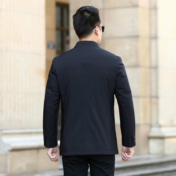 Herren eleganter urbaner Kurzmantel mit Hemdkragen und leichter Isolierung Drune