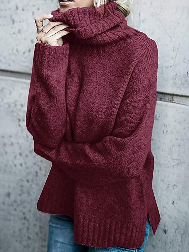 Damen Oversize-Kuschel-Rollkragenpullover aus Feinstrick Drune