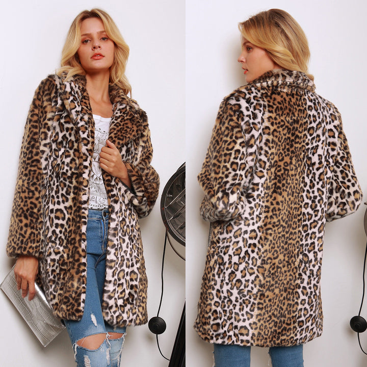 Damen Trendiger Leopardenfell-Cape Drune