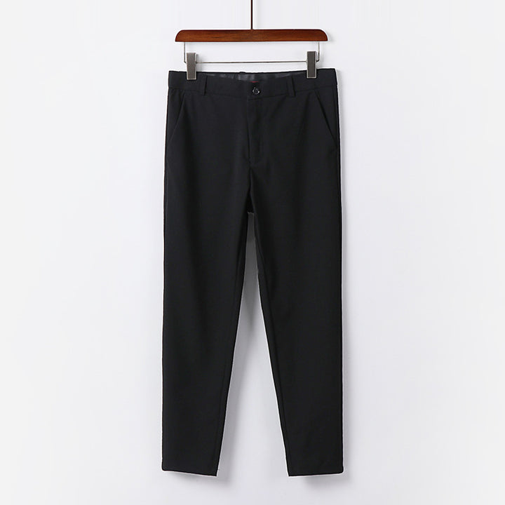 Herren Schmale Chino-Hose aus Stretch-Baumwollmix mit schmalem Bein und Bundfalten Drune