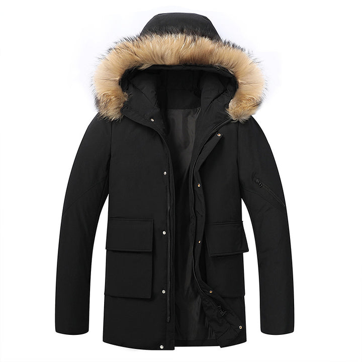 Herren Wasserdichte Winterparka mit abnehmbarer Kunstfellkapuze und Thermoisolierung Drune