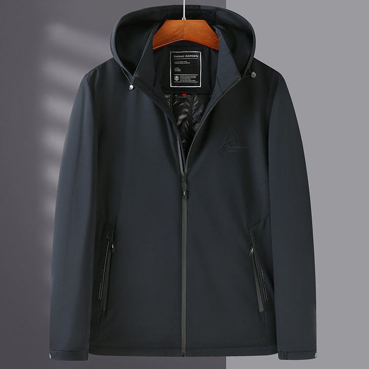 Herren Wasserdichte Softshelljacke mit Kapuze, winddicht und atmungsaktiv Drune