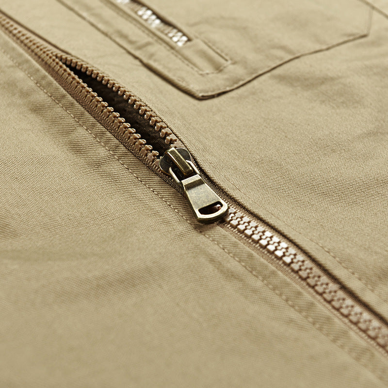 Herren Leichte Outdoor-Utility-Weste mit Mesh‑Futter, Reißverschlusstaschen und Stehkragen Drune