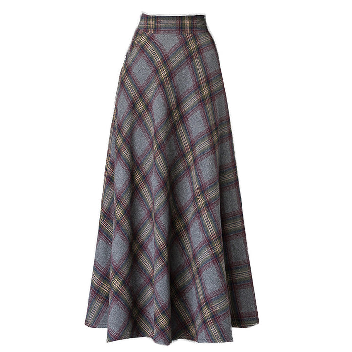 Damen Eleganter Karorock aus hochwertigem Wollmix mit hohem Bund Drune
