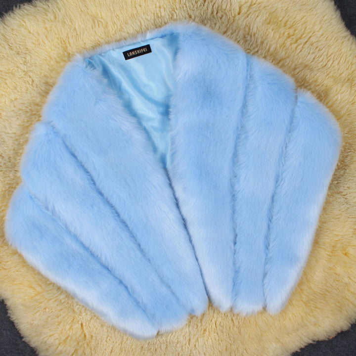 Damen Eleganter Kunstpelz-Cape Drune
