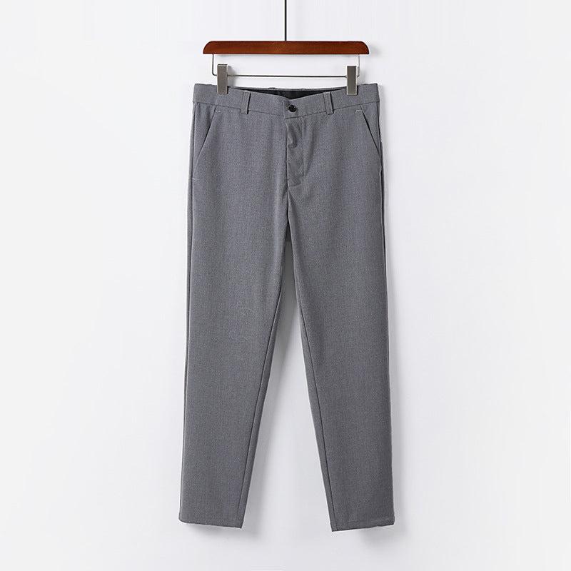 Herren Schmale Chino-Hose aus Stretch-Baumwollmix mit schmalem Bein und Bundfalten Drune