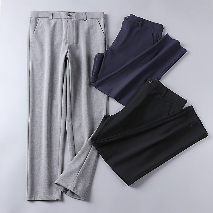 Herren Schmale Chino-Hose aus Stretch-Baumwollmix mit schmalem Bein und Bundfalten Drune
