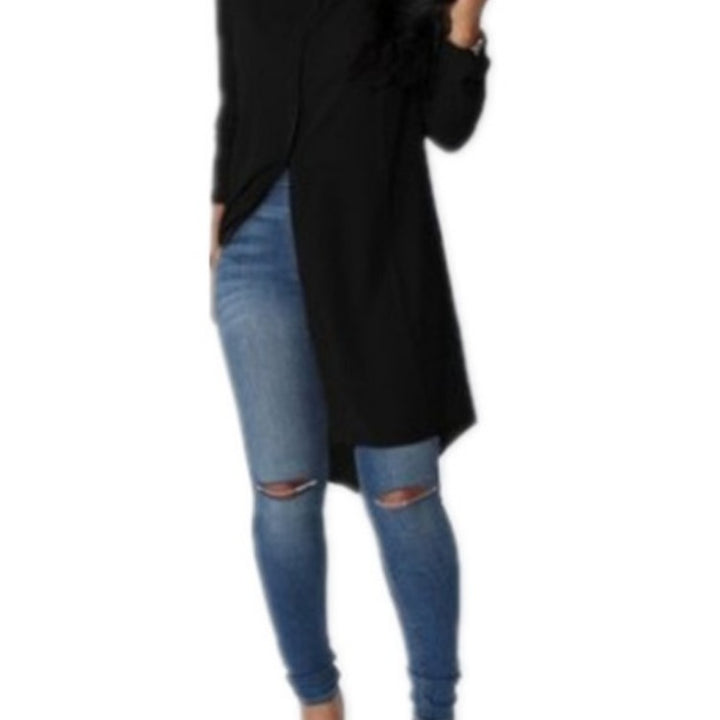 Damen Langes Hemdkleid‑Tunika mit Knopfleiste, Hemdkragen und asymmetrischem Saum Drune