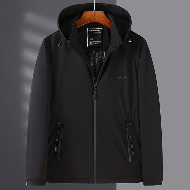 Herren Wasserdichte Softshelljacke mit Kapuze, winddicht und atmungsaktiv Drune