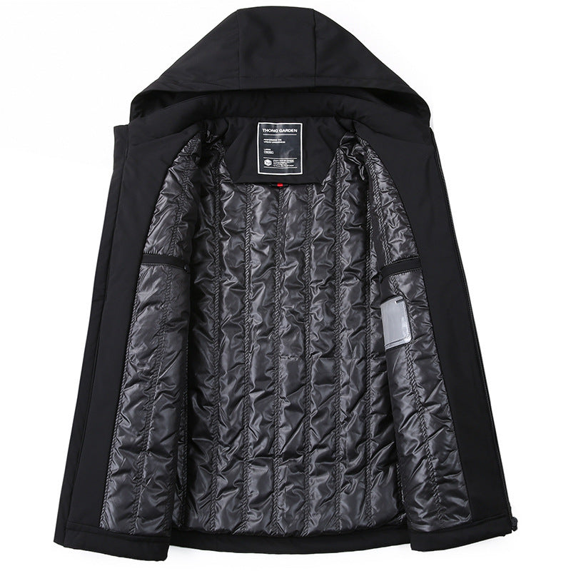Herren Wasserdichte Softshelljacke mit Kapuze, winddicht und atmungsaktiv Drune