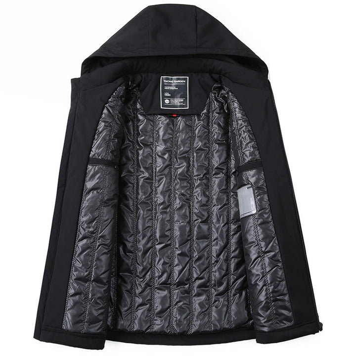 Herren Wasserdichte Softshelljacke mit Kapuze, winddicht und atmungsaktiv Drune