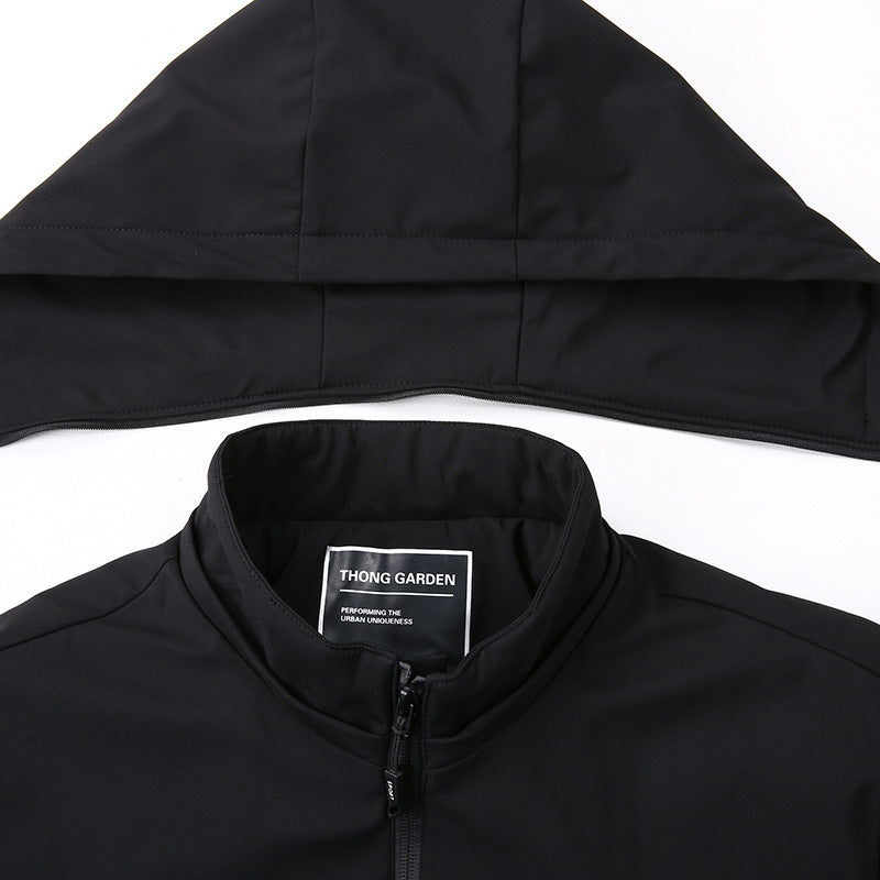 Herren Wasserdichte Softshelljacke mit Kapuze, winddicht und atmungsaktiv Drune