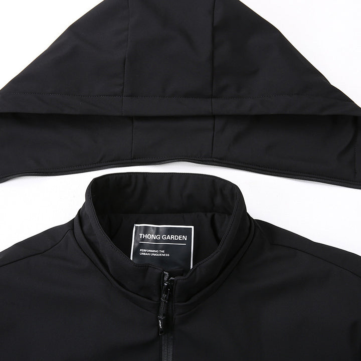 Herren Wasserdichte Softshelljacke mit Kapuze, winddicht und atmungsaktiv Drune