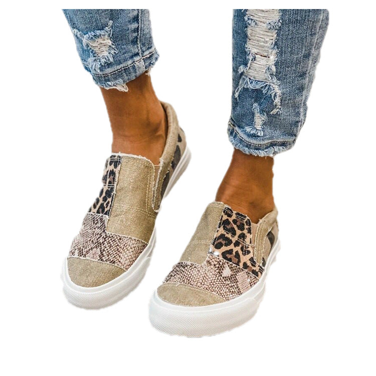 Damen modische Slip-On Sneakers mit unterschiedlichen Tiermustern Drune