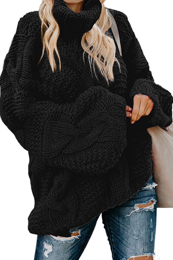 Drune Gedrehter Strick Langarmpullover