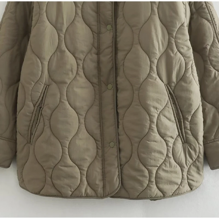 Drune | Bequemes Rundhals gepolstertes Jacket mit Knöpfen Ideal für Herbst/Winter