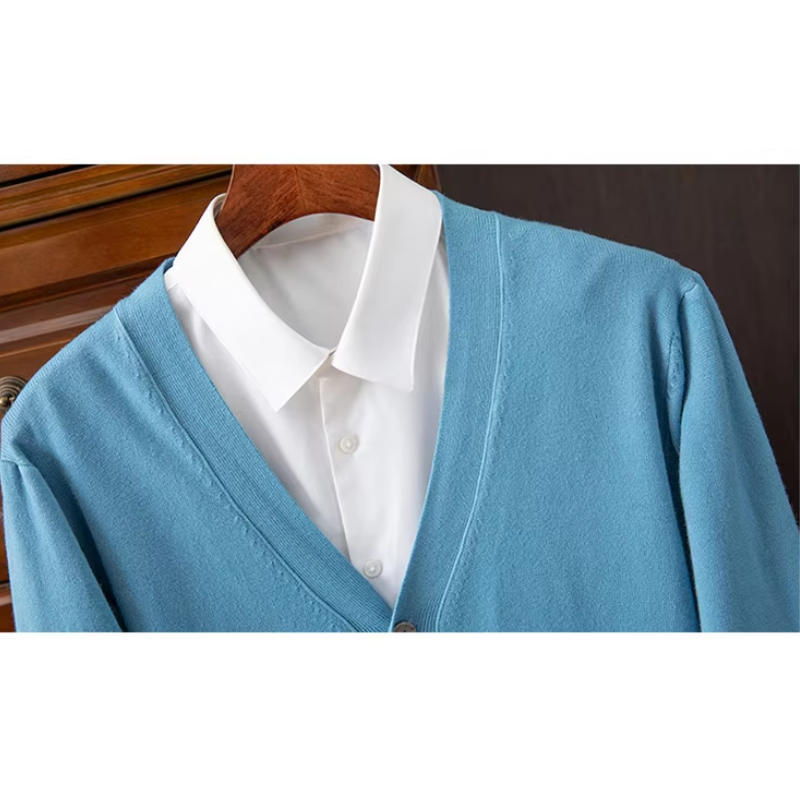 Drune | Herren Strickjacke Mit Knöpfen, Leichter Stoff, Klassischer V-ausschnitt